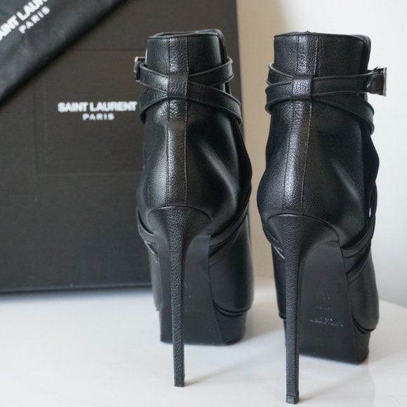 EUC Saint Laurent Leather Ankle Boots SZ 9.5 - Picture 10 of 16